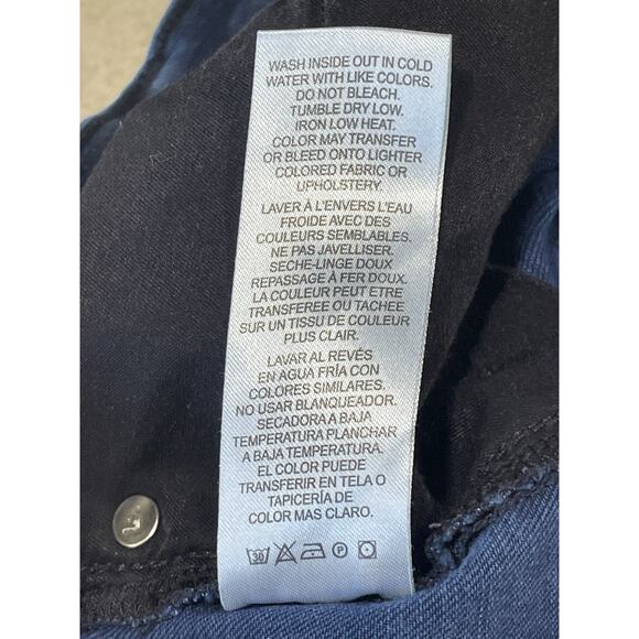 FRAME DENIM Le Crop Flare Dark Wash Blue Jeans Size 28 With Raw Hem - Picture 11 of 12